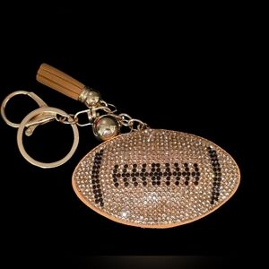 Brown Football Rhinestone Bag Charm / Keychain – Sparkly Sports Accessory